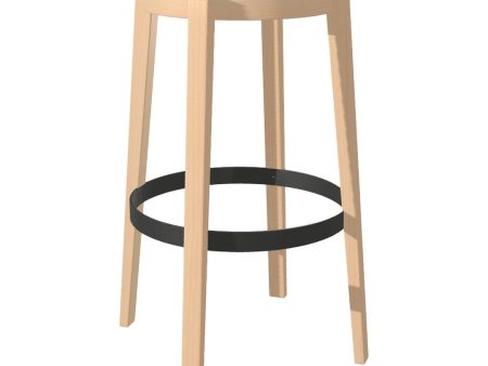 Punton Bar Counter Stool w  Black Metal Ring - Upholstered - Beech Frame For Cheap