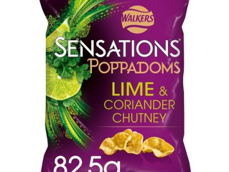 Sensations Lime & Coriander Chutney Poppadoms 82.5g Bag Hot on Sale